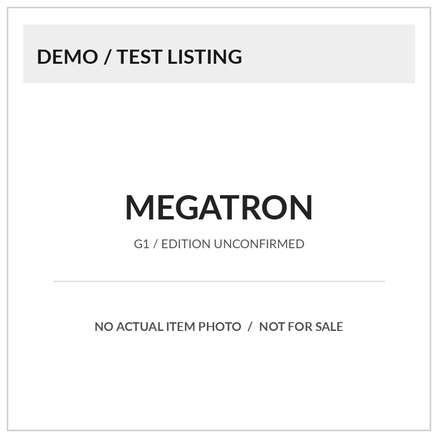 [DEMO] Transformers G1 Megatron | Exact Edition To Be Confirmed